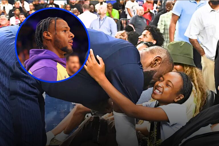 10-Year-Old Zhuri Playfully Interrupts LeBron’s Coaching Time With Bronny Before His 6-Point G League Debut